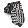 Vito Rufolo Silk Necktie Silver On Black With Rhinestones 