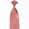 Yezak Men’s Crystal Tie Silver Cartouche On Red With Silver 