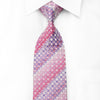 Yezak Men’s Silk Crystal Necktie Mauve Pink Checkered With 